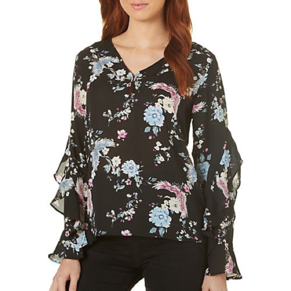 BRAND NEW WITH TAGS HARVE BENARD Floral Tunic Blouse 🌸 Size Medium
